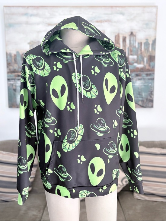 Other - Neon Green Alien & UFO Hoodie